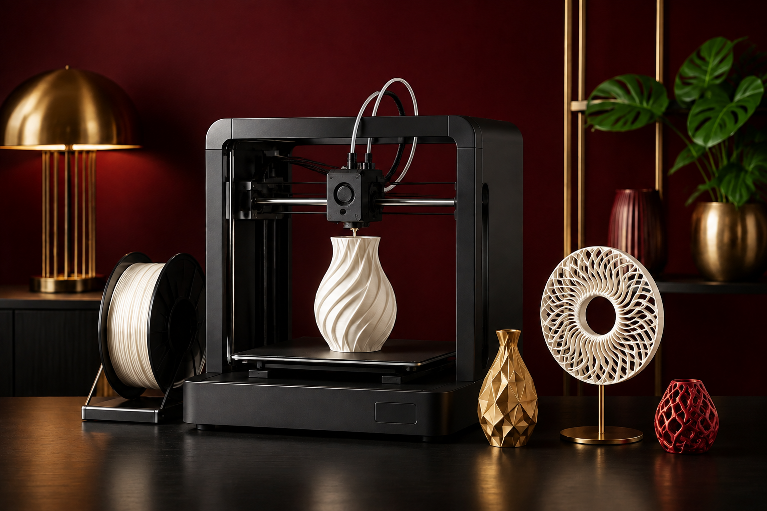 Professional 3D printer producing premium custom objects